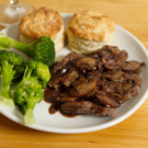 Beef with Mushroom and Wine Sauce